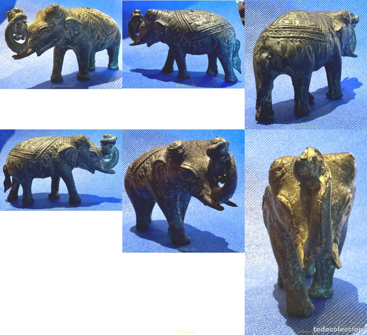 Antig&uuml;edades: ANTIGUO ELEFANTE INDIO HECHA DE BRONCE. 7x10cm