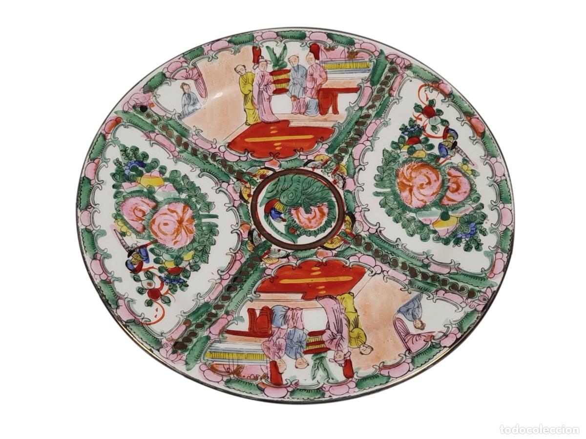 Antig&uuml;edades: PLATO DE CERAMICA CHINA FAMILLE ROSE
