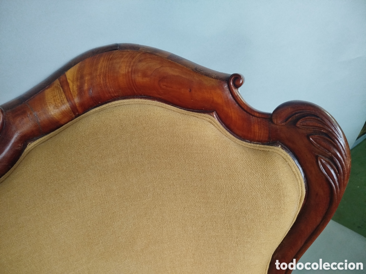 Antig&uuml;edades: SOF&Aacute; ISABELINO DE MADERA DE CAOBA. S.XIX. - Foto 4