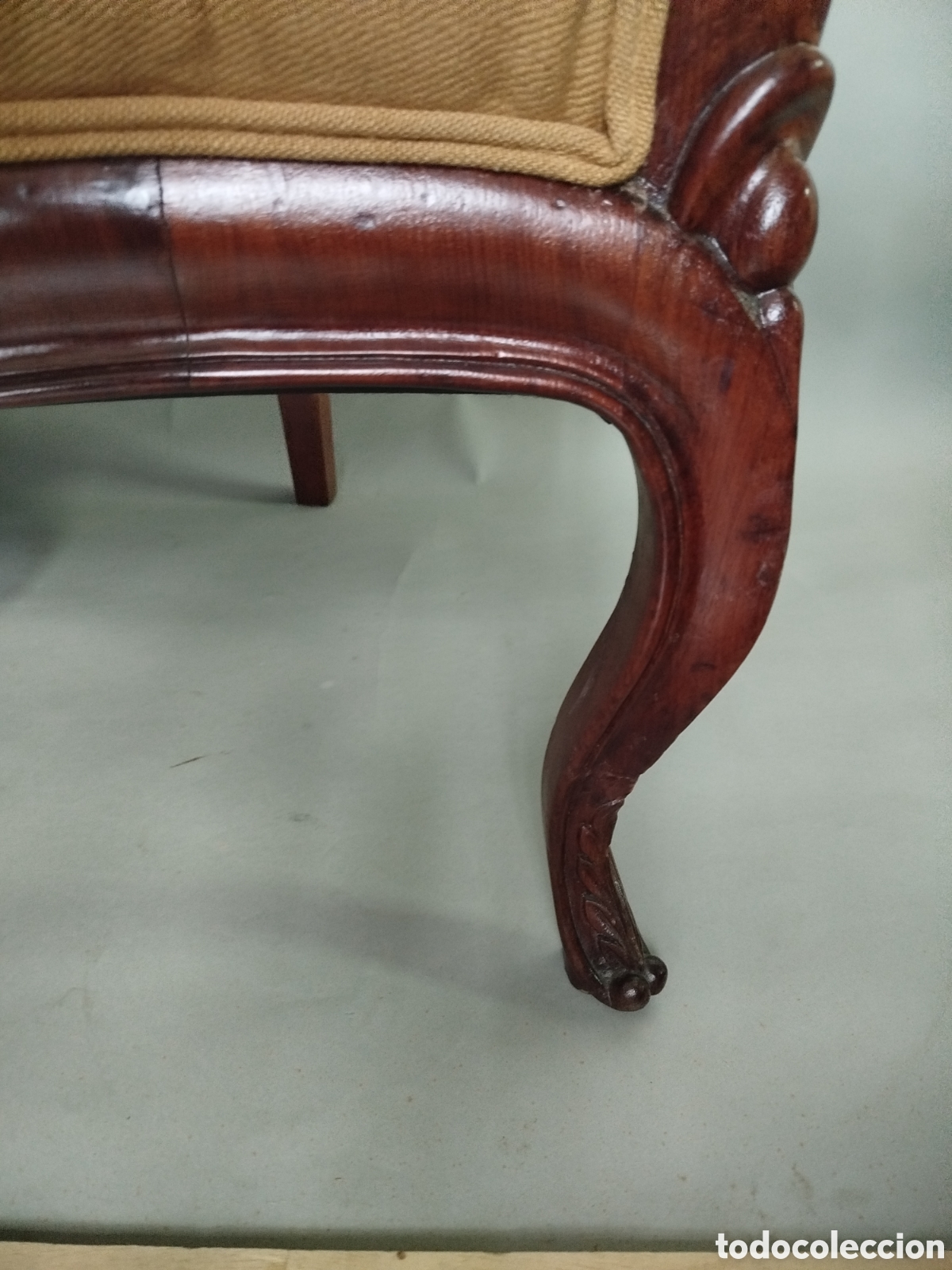 Antig&uuml;edades: SOF&Aacute; ISABELINO DE MADERA DE CAOBA. S.XIX. - Foto 6