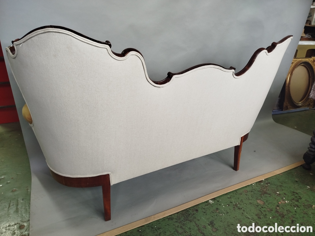 Antig&uuml;edades: SOF&Aacute; ISABELINO DE MADERA DE CAOBA. S.XIX. - Foto 8