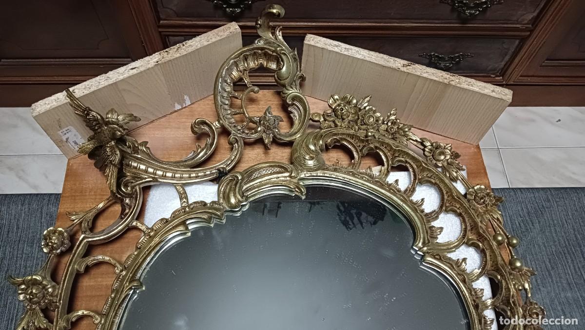 Antig&uuml;edades: ESPEJO CORNUCOPIA EN BRONCE DECADA DE LOS 60 VINTAGE - Foto 2