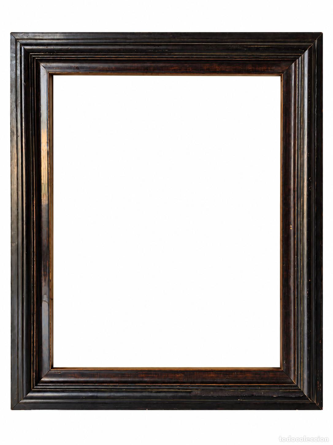 Antiquit&eacute;s: Antiguo Marco Estilo Holand&eacute;s - Madera Ebonizada con Moldura - S.XIX