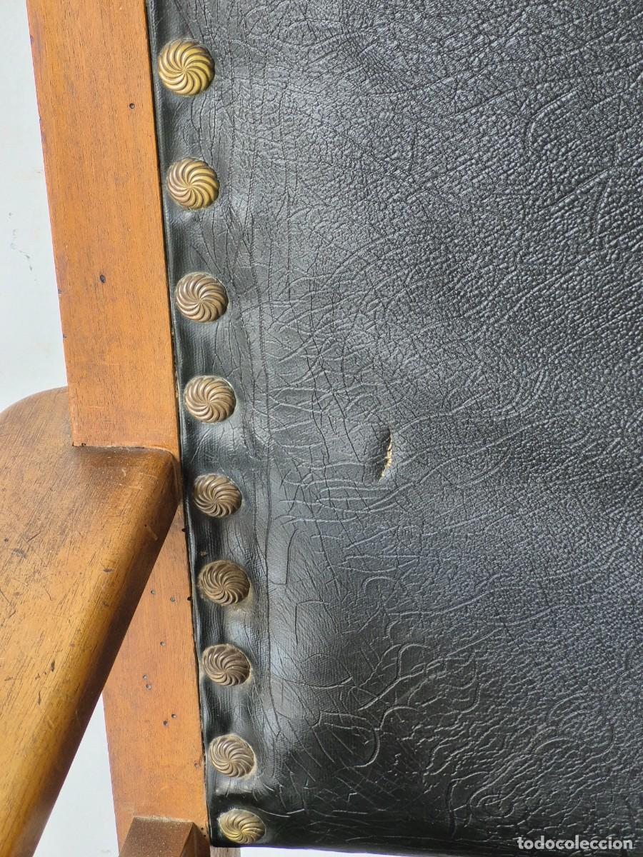 Antig&uuml;edades: Sill&oacute;n de Despacho - Madera y Cuero - S.XIX - Foto 10
