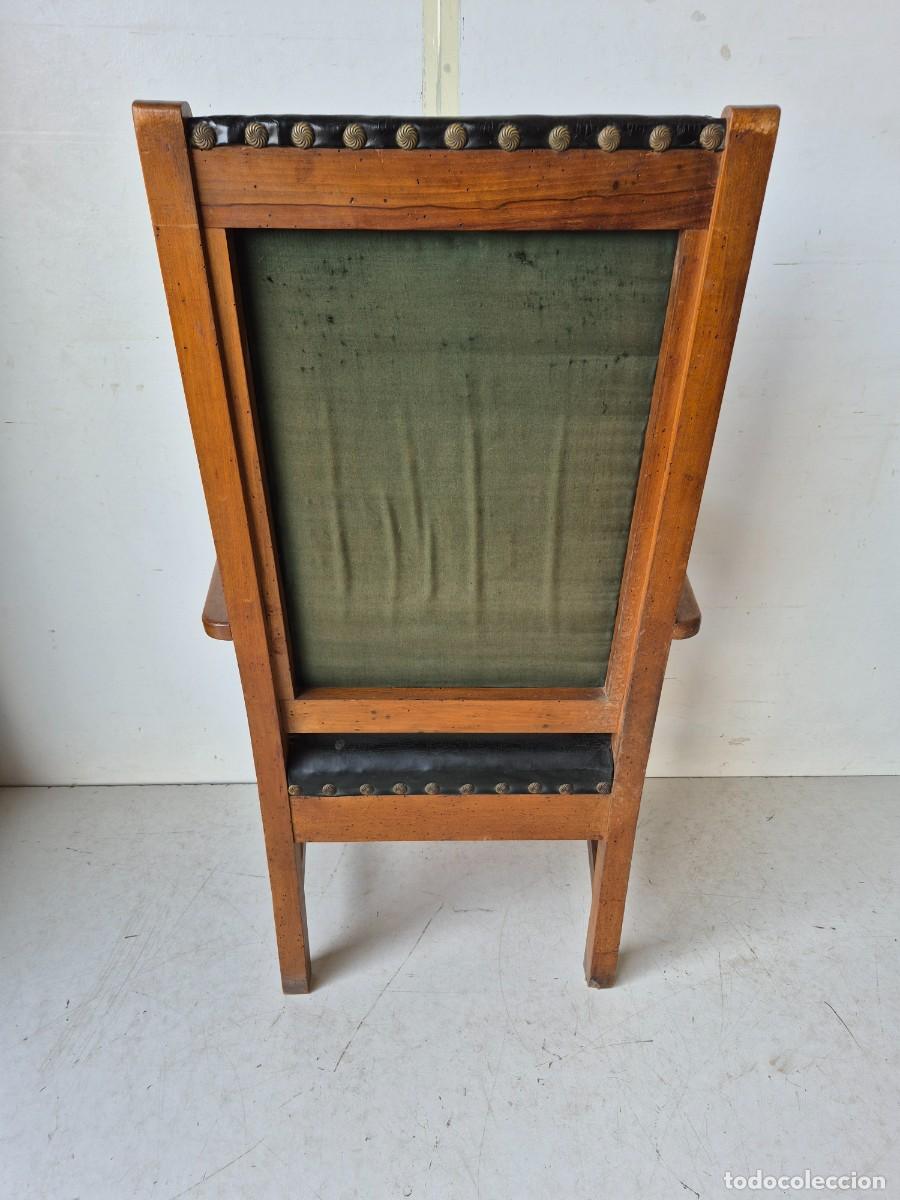 Antig&uuml;edades: Sill&oacute;n de Despacho - Madera y Cuero - S.XIX - Foto 16