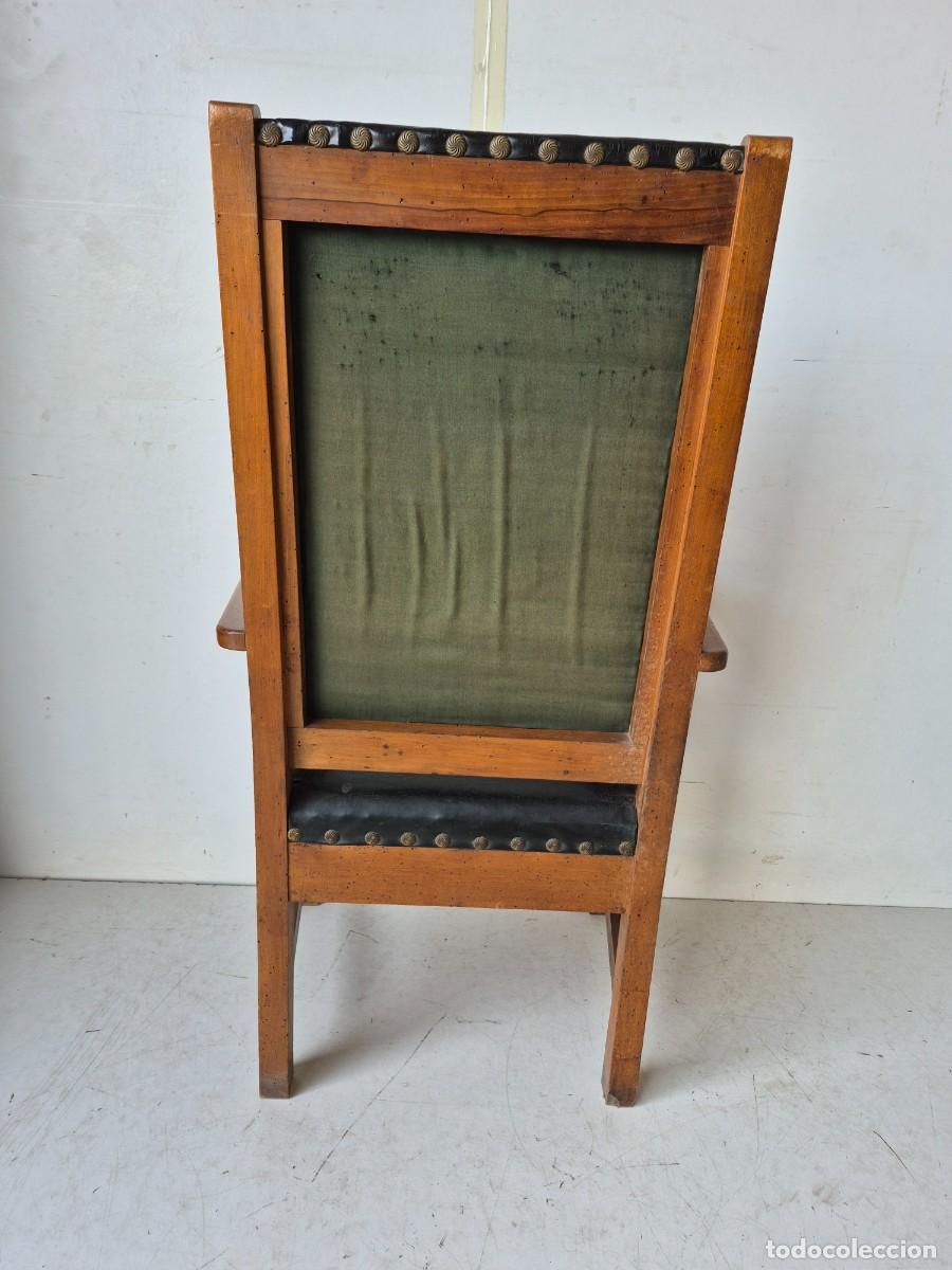 Antig&uuml;edades: Sill&oacute;n de Despacho - Madera y Cuero - S.XIX - Foto 17