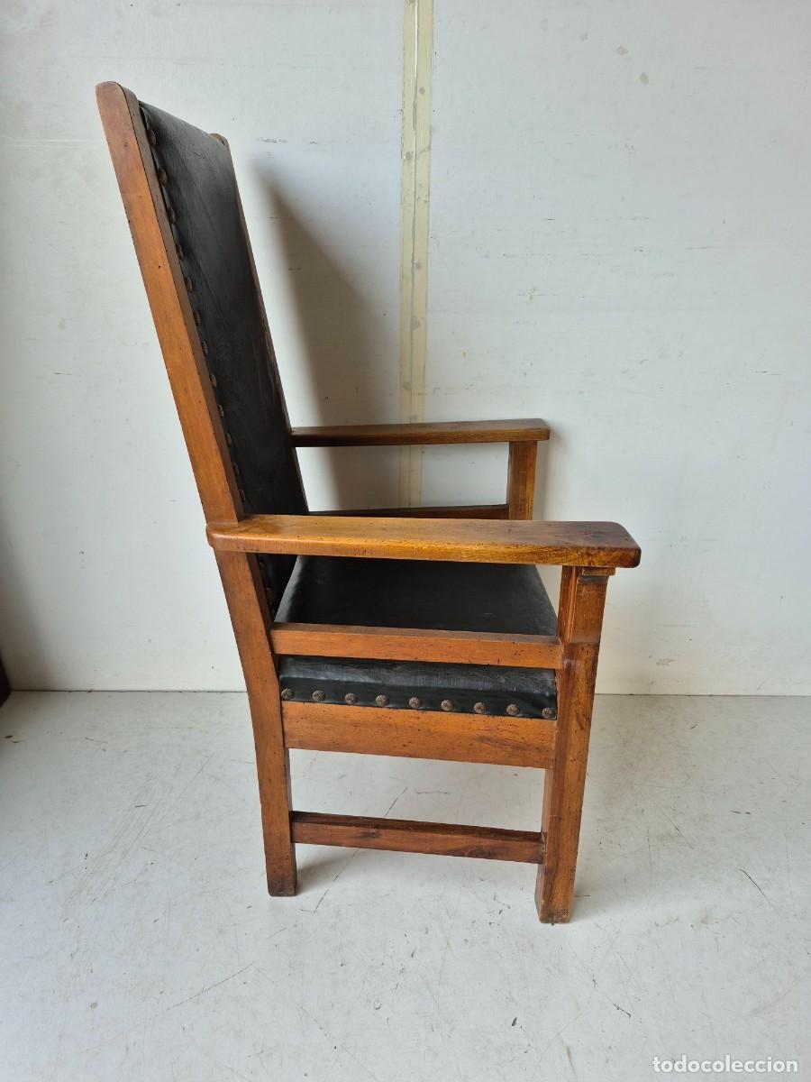 Antig&uuml;edades: Sill&oacute;n de Despacho - Madera y Cuero - S.XIX - Foto 21