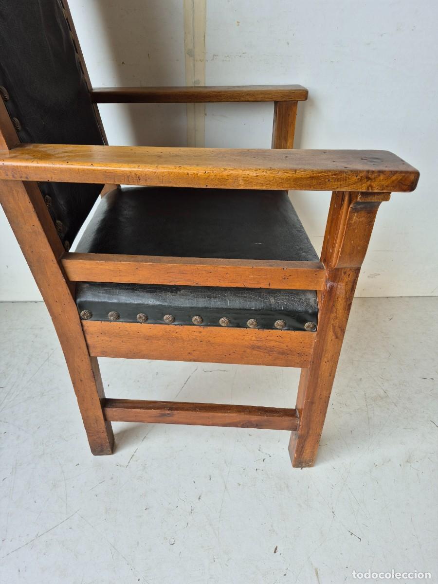 Antig&uuml;edades: Sill&oacute;n de Despacho - Madera y Cuero - S.XIX - Foto 22