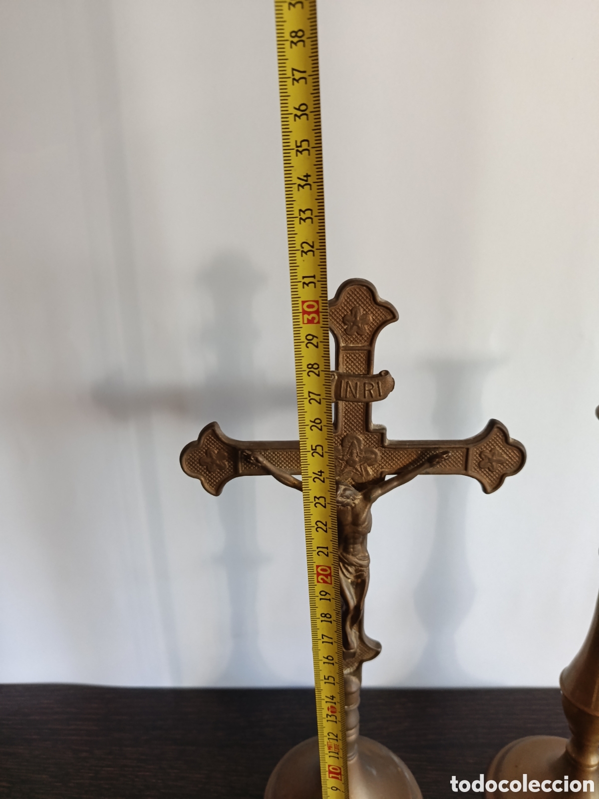 Antig&uuml;edades: Conjunto antiguo de altar en bronce - Foto 5