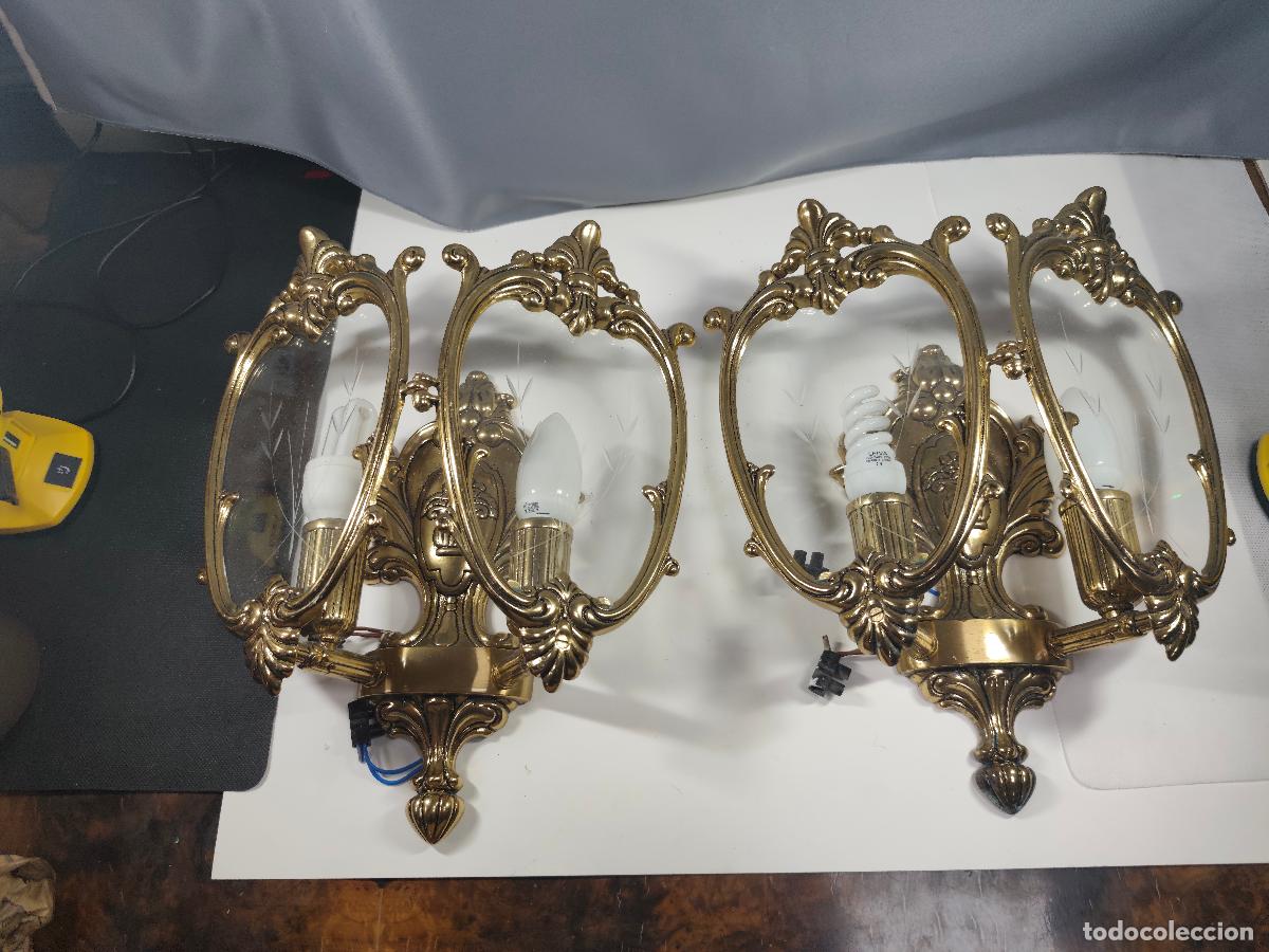 Antig&uuml;edades: pareja de apliques en bronce - Foto 2