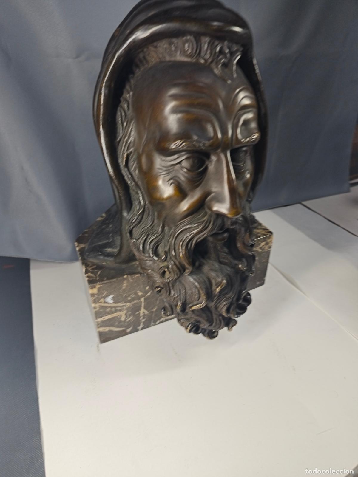 Antig&uuml;edades: cabeza en bronce siglo 19