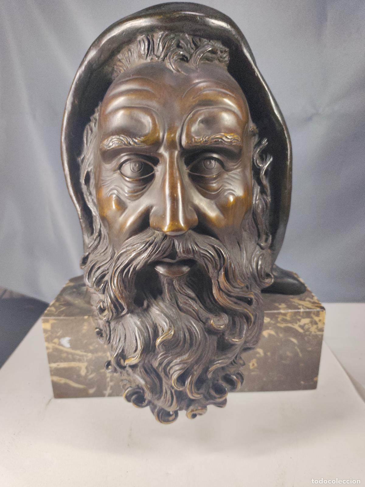 Antig&uuml;edades: cabeza en bronce siglo 19 - Foto 2