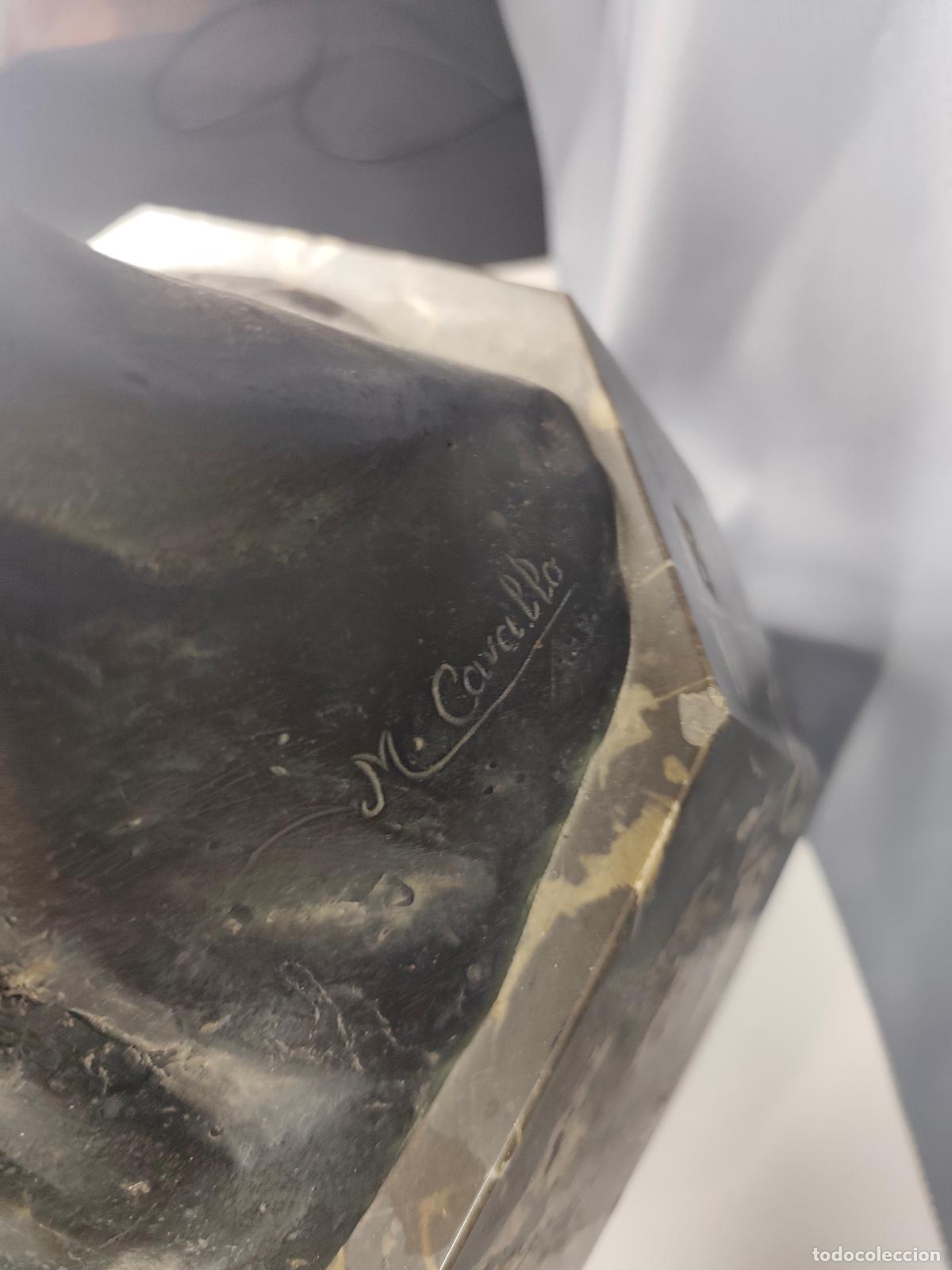 Antig&uuml;edades: cabeza en bronce siglo 19 - Foto 4