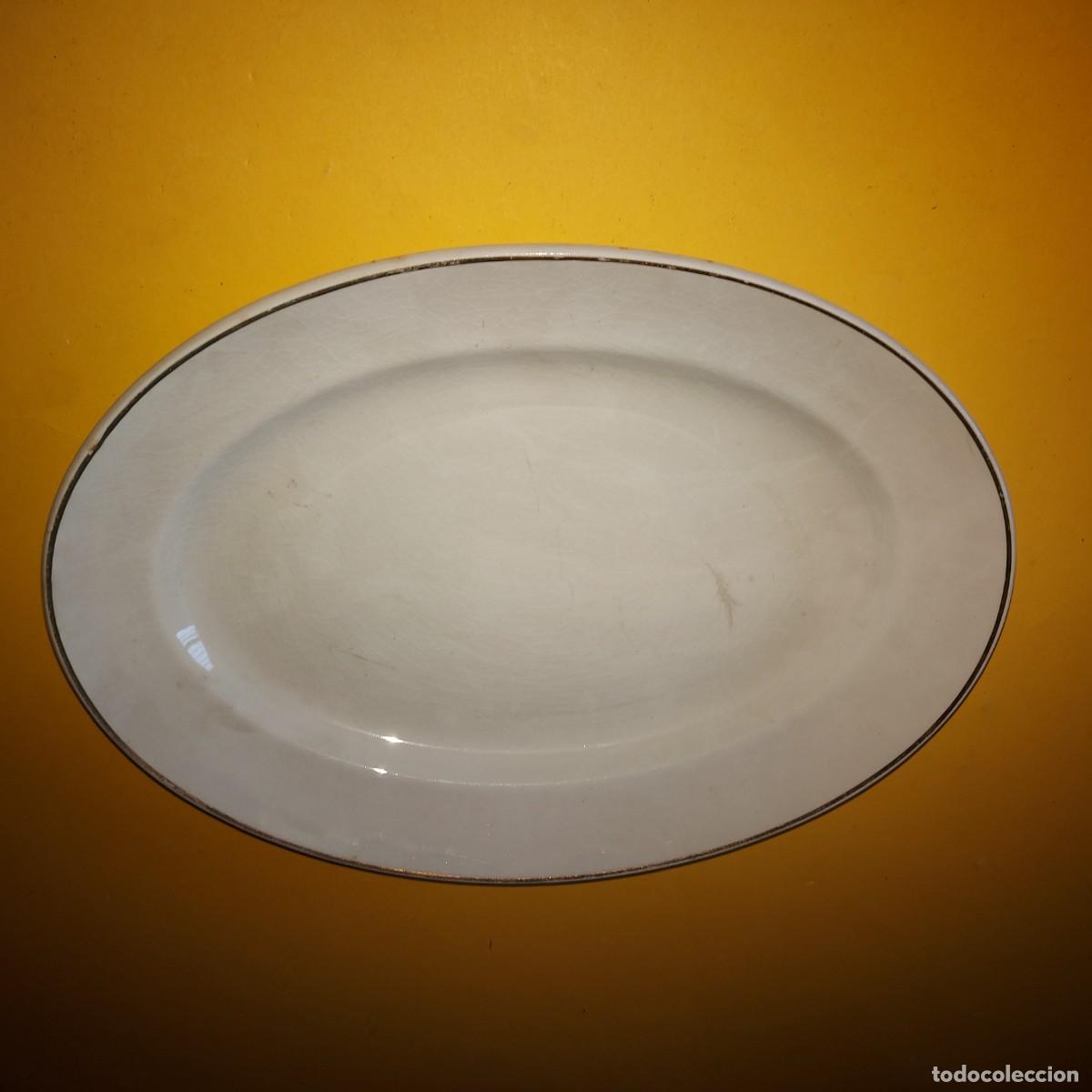 Antig&uuml;edades: Antigua fuente / bandeja de cer&aacute;mica porcelana blanca