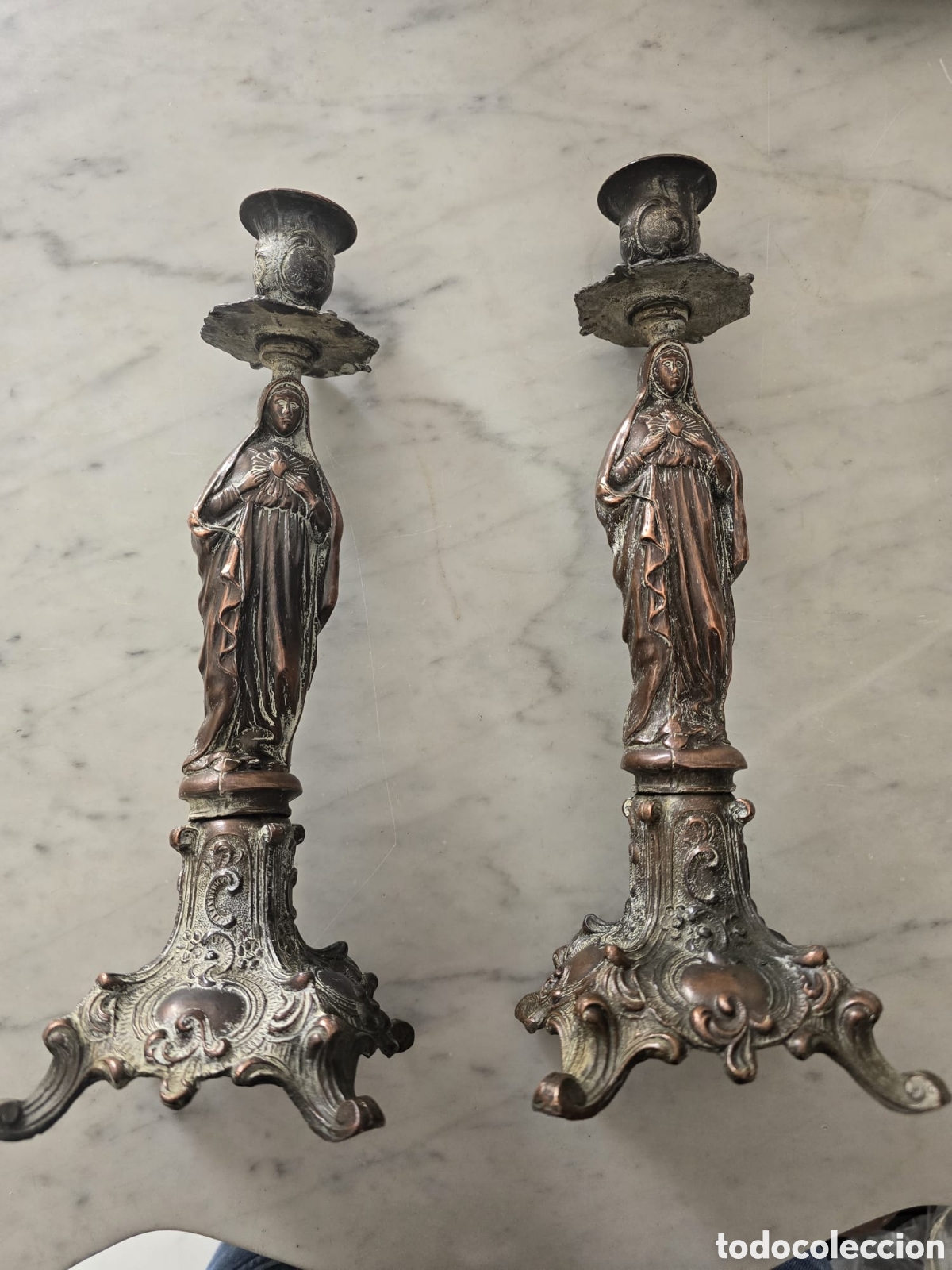 Antig&uuml;edades: Conjunto de dos candeleros - Foto 1