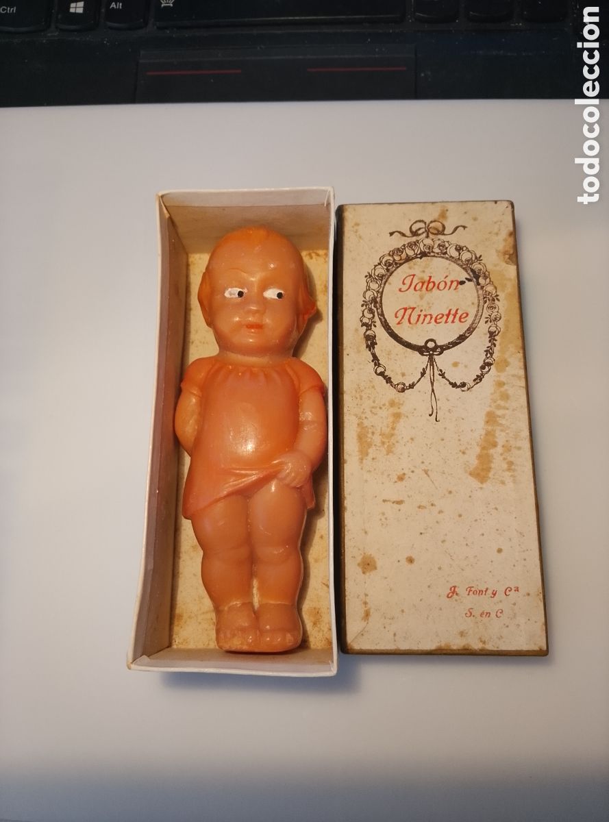 Oggetti Antichi: Raro Jab&oacute;n Antiguo NINETTE - J. FONT y C&iacute;a. (Barcelona) S. XIX/XX - Forma Mu&ntilde;eca