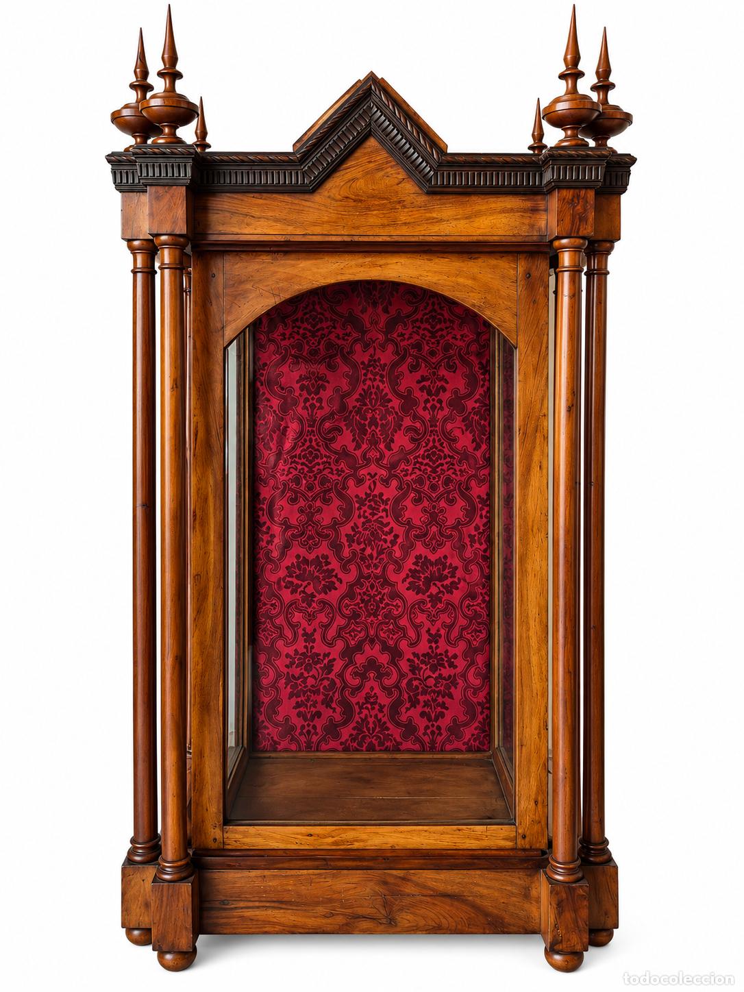 Antig&uuml;edades: Antigua Vitrina, Capilla Isabelina - Madera de Caoba - S. XIX - Ideal para Virgen, Santo