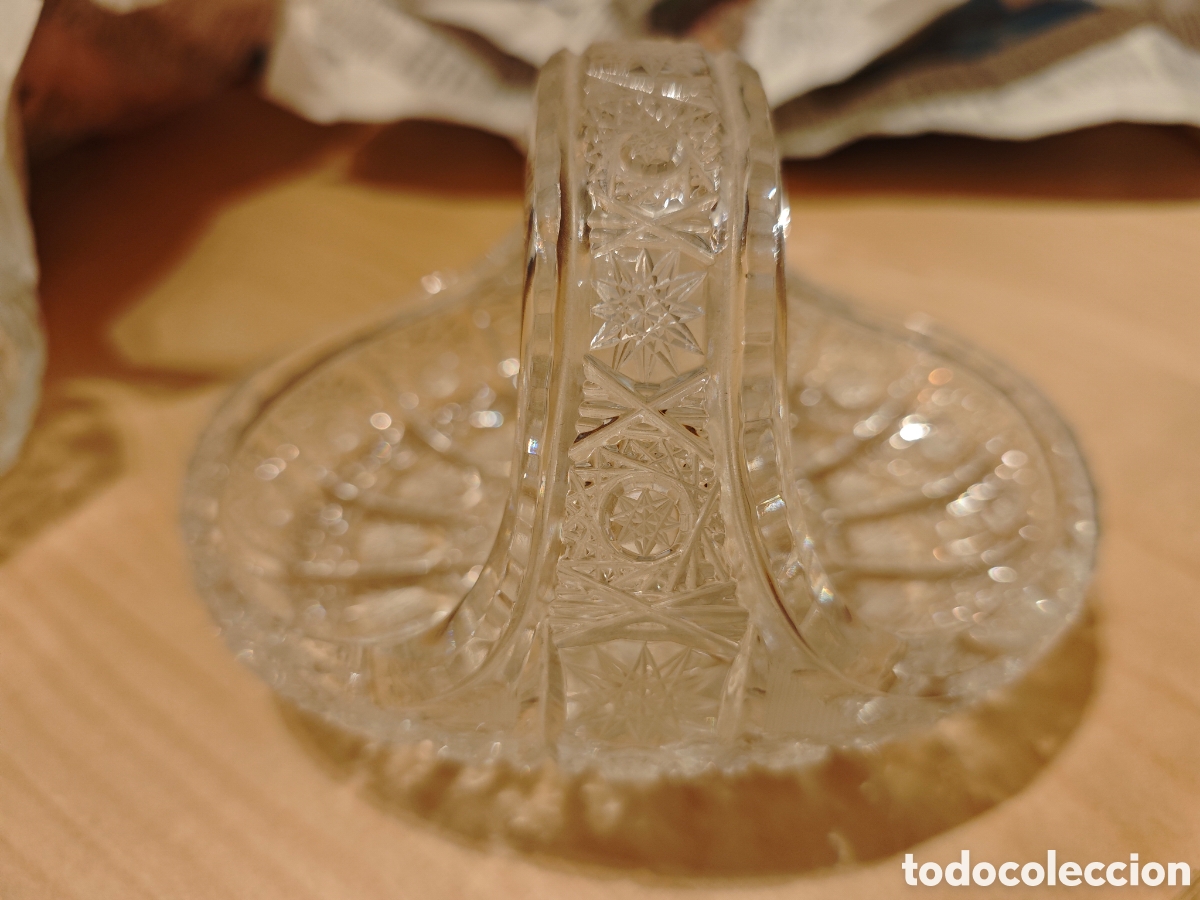 Antig&uuml;edades: Cesta de cristal tallado - Foto 2