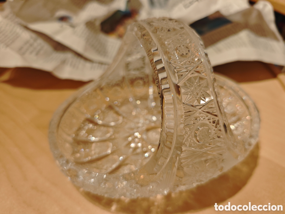 Antig&uuml;edades: Cesta de cristal tallado - Foto 5