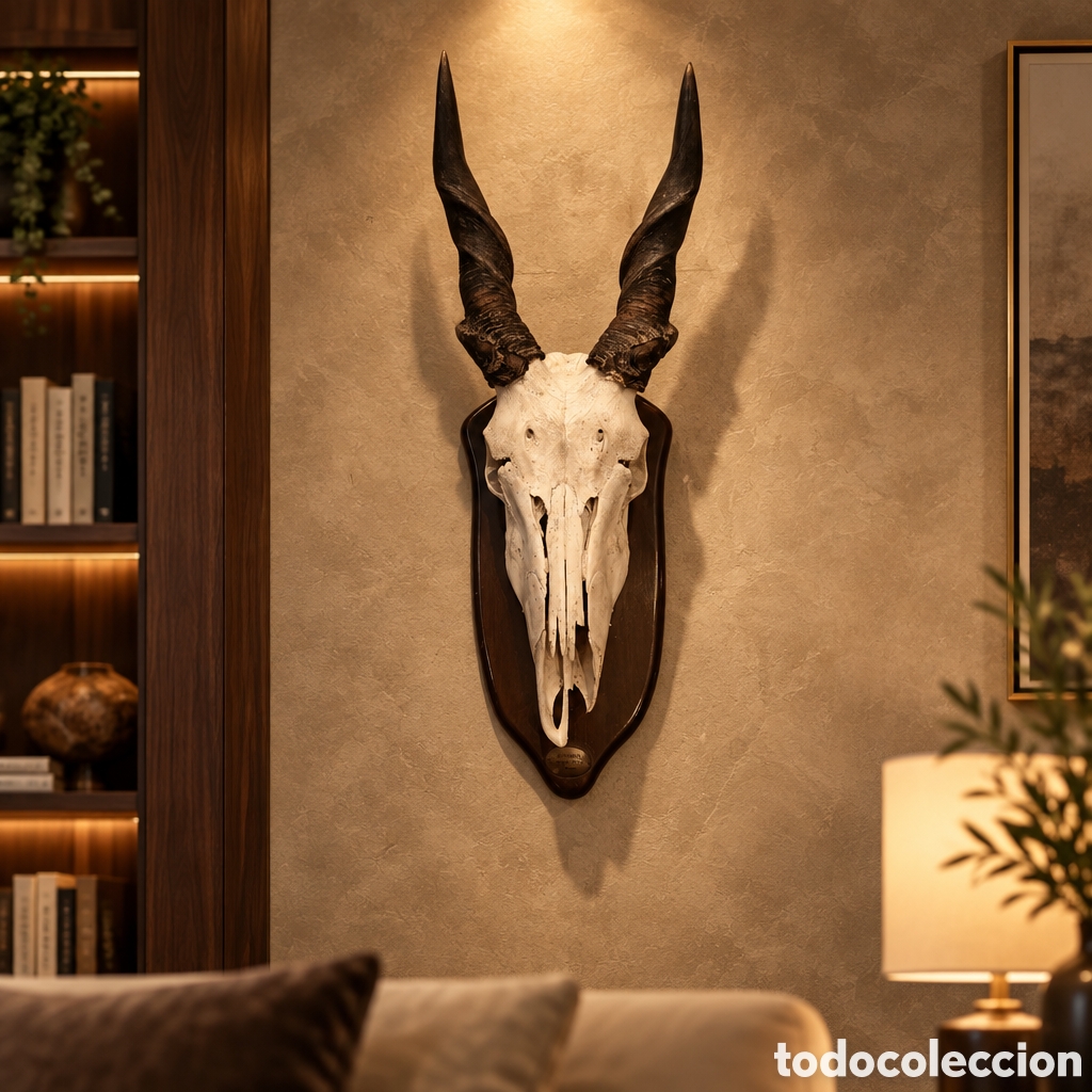 Antig&uuml;edades: GRAN TROFEO DE CAZA . ELAND . SUDAFRICA . LONGITUD CUERNA 61 cm