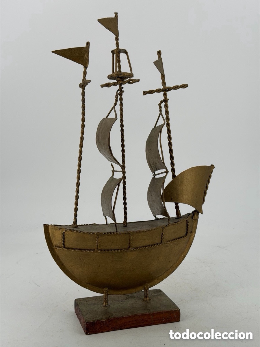 Antig&uuml;edades: Antiguo gran barco de lat&oacute;n - Foto 2