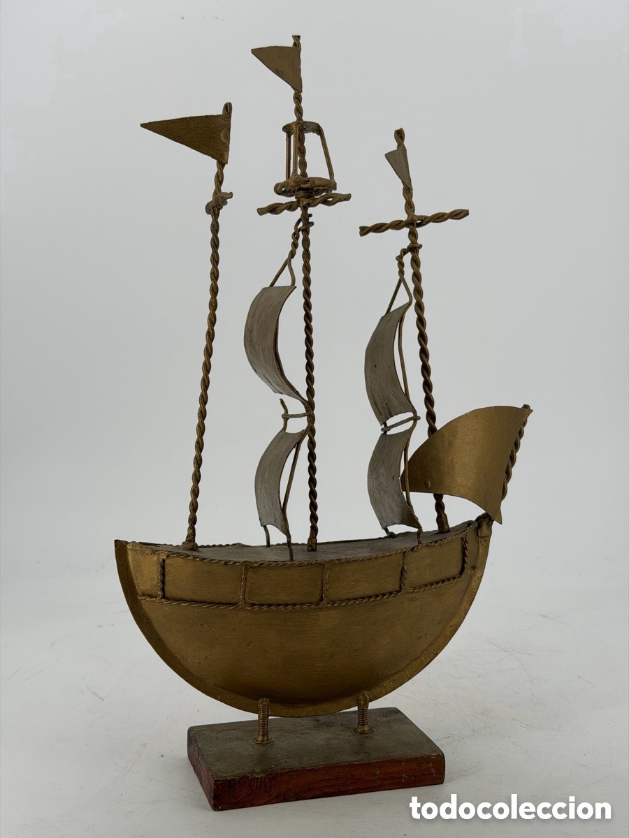 Antig&uuml;edades: Antiguo gran barco de lat&oacute;n - Foto 3
