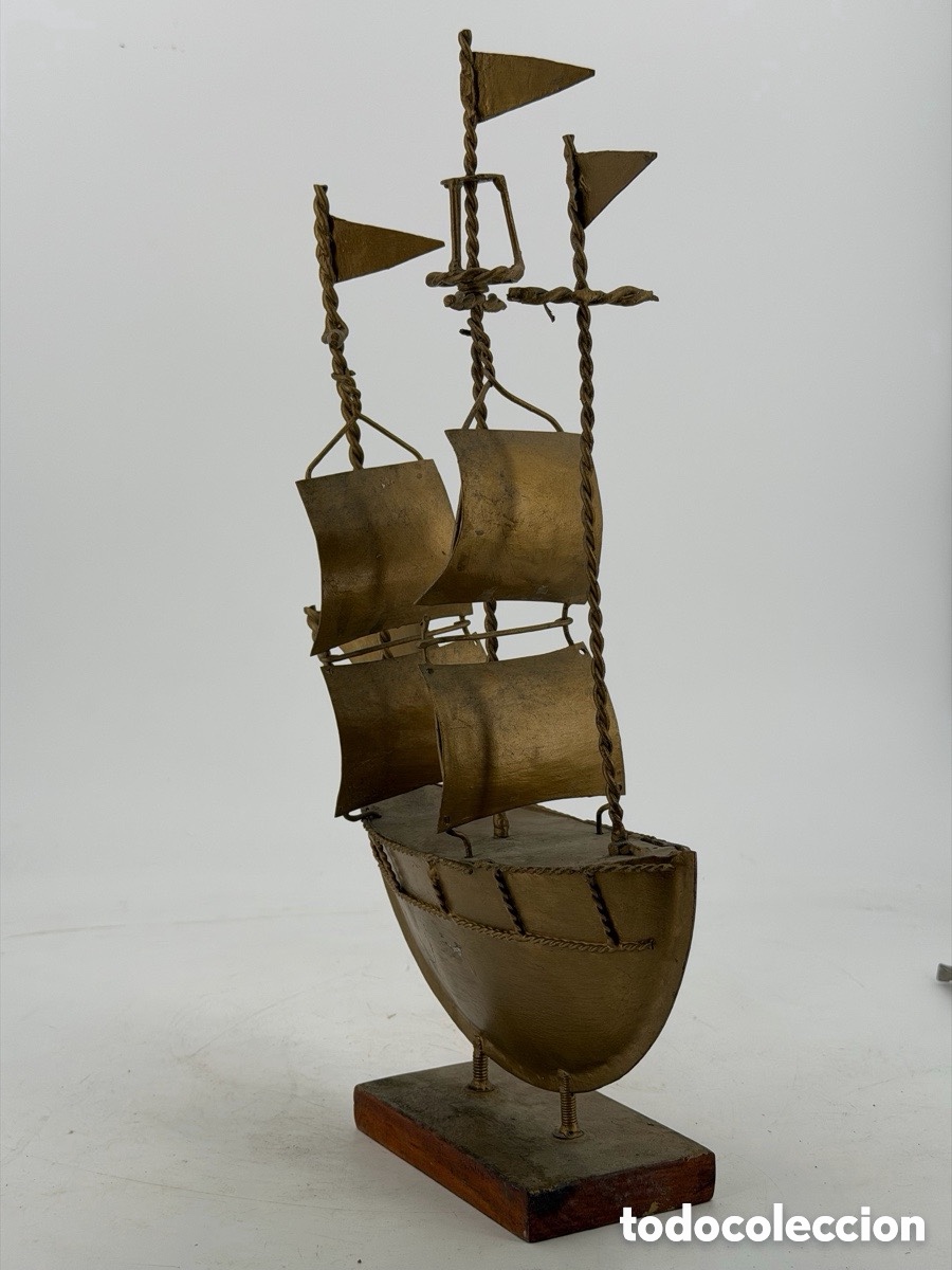 Antig&uuml;edades: Antiguo gran barco de lat&oacute;n - Foto 4