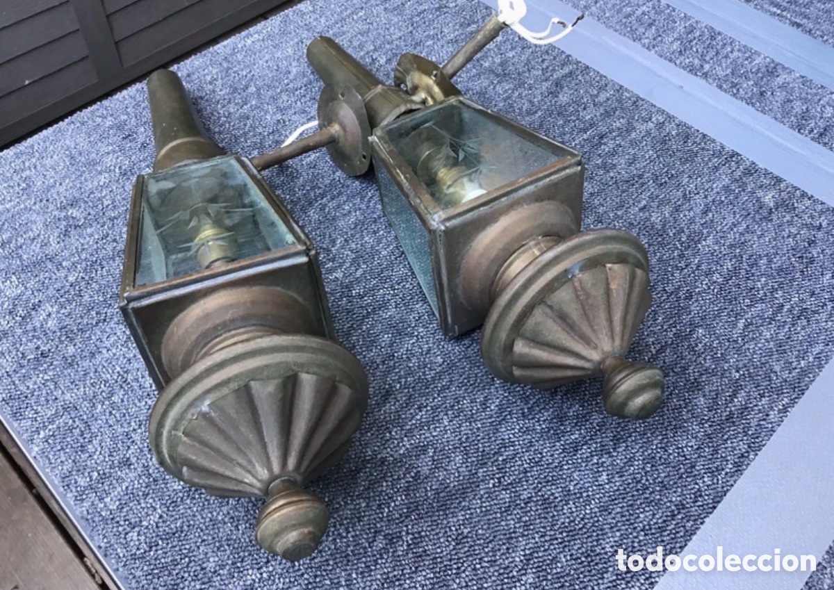 Antig&uuml;edades: Pareja de faroles de carruaje - Foto 3