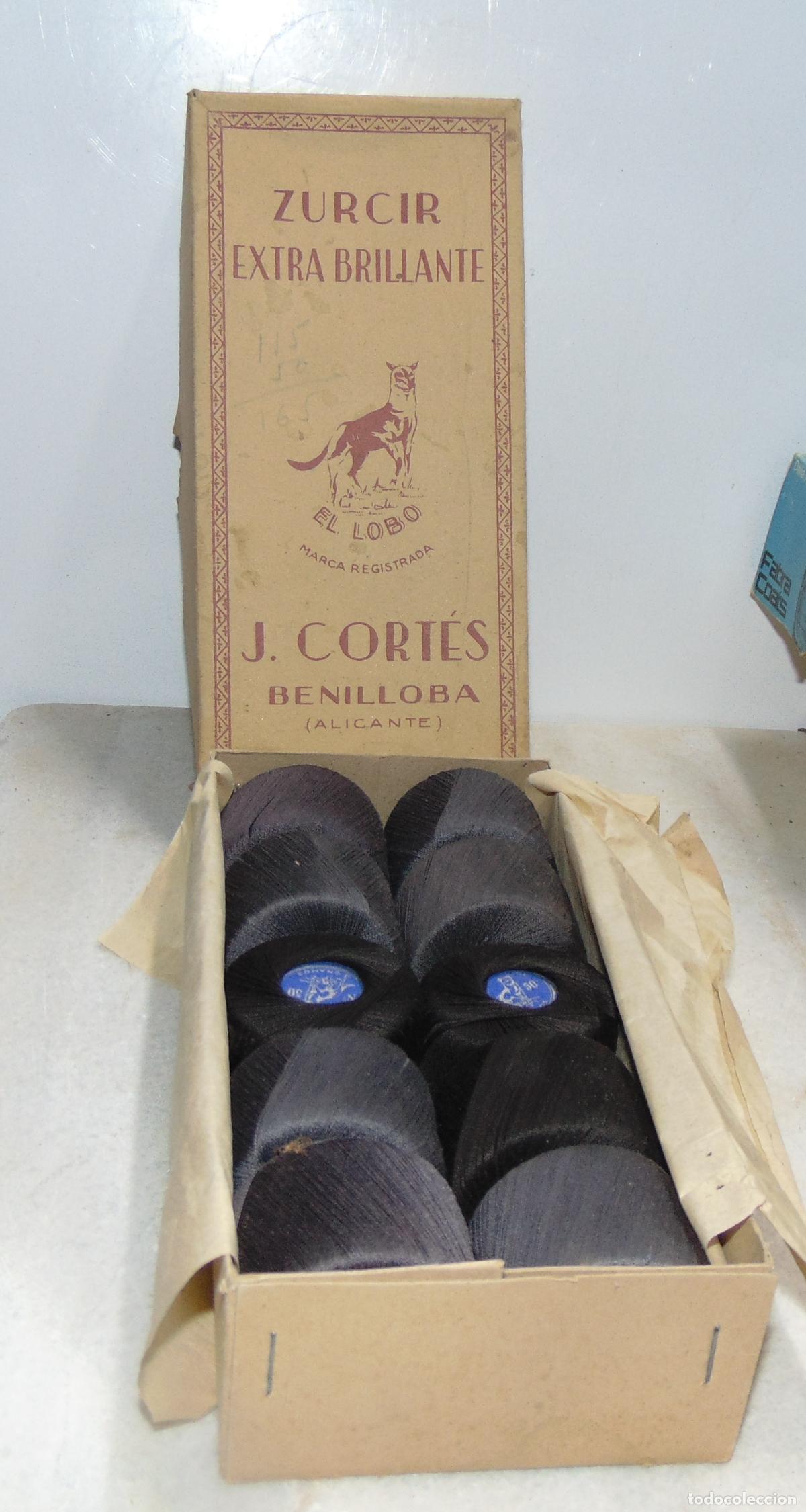 Antig&uuml;edades: ANTIGUA CAJA DE HILOS DE BORDAR, EL LOBO BENILLOBA CON SEIS NUEVOS DE TIENDA