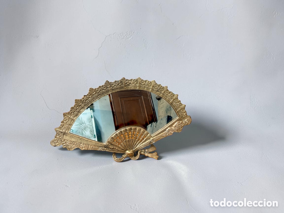 Antig&uuml;edades: Antiguo espejo de mesa en bronce - Foto 3