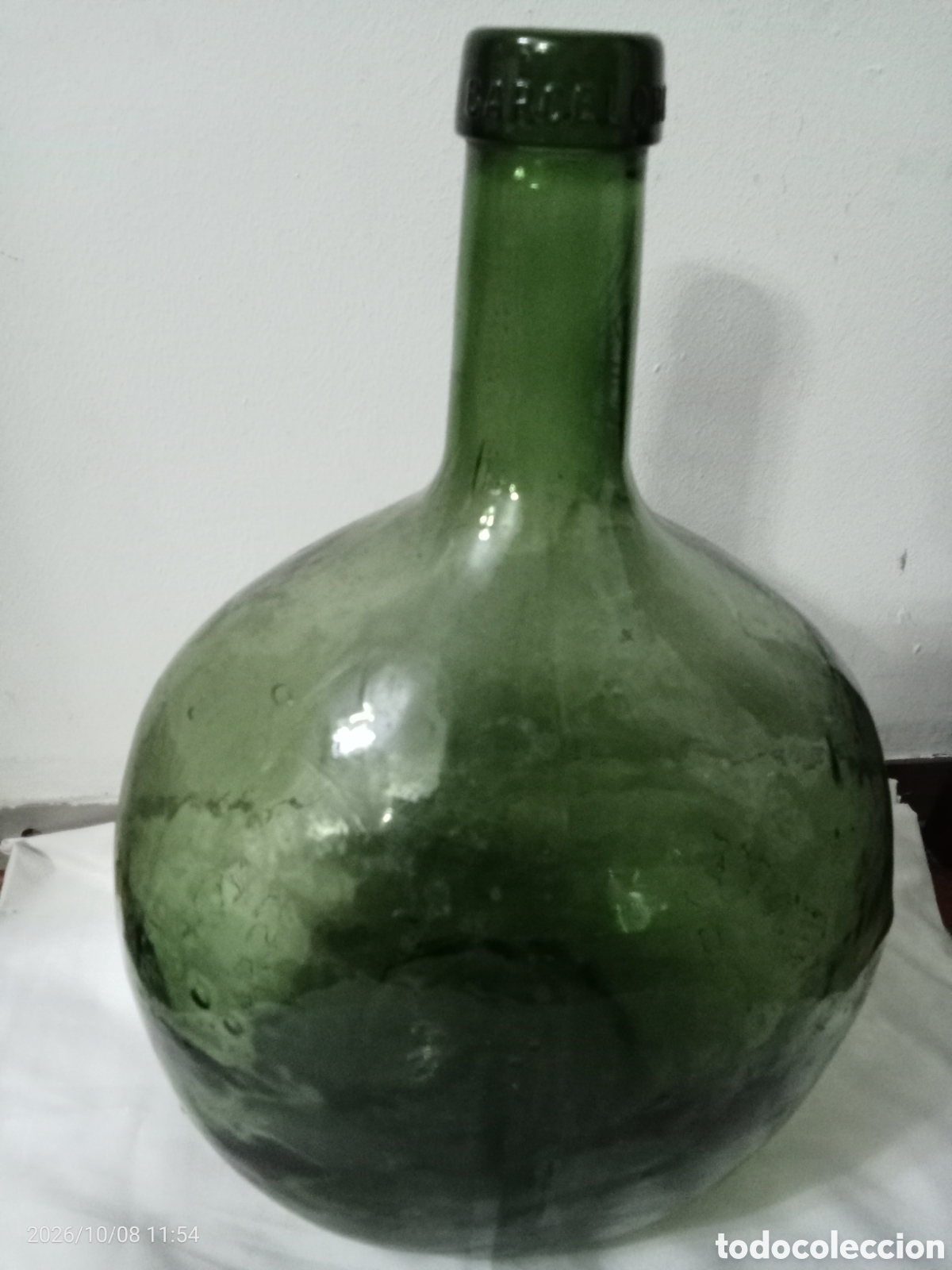 Antiques: Antigua botella garrafa damajuana vidrio soplado de cristal Barcelona
