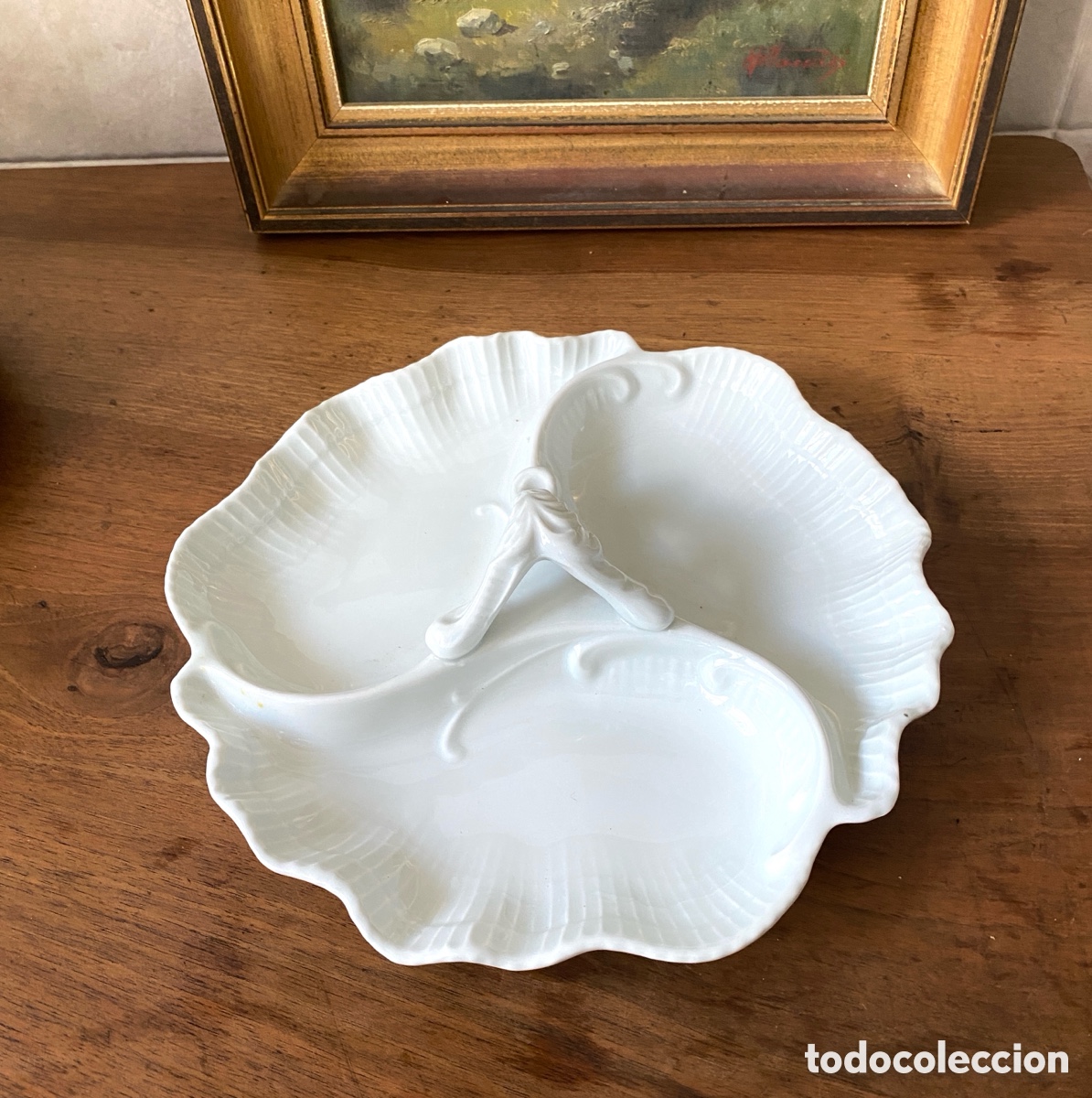 Antig&uuml;edades: Plato vintage de Limoges porcelana blanca