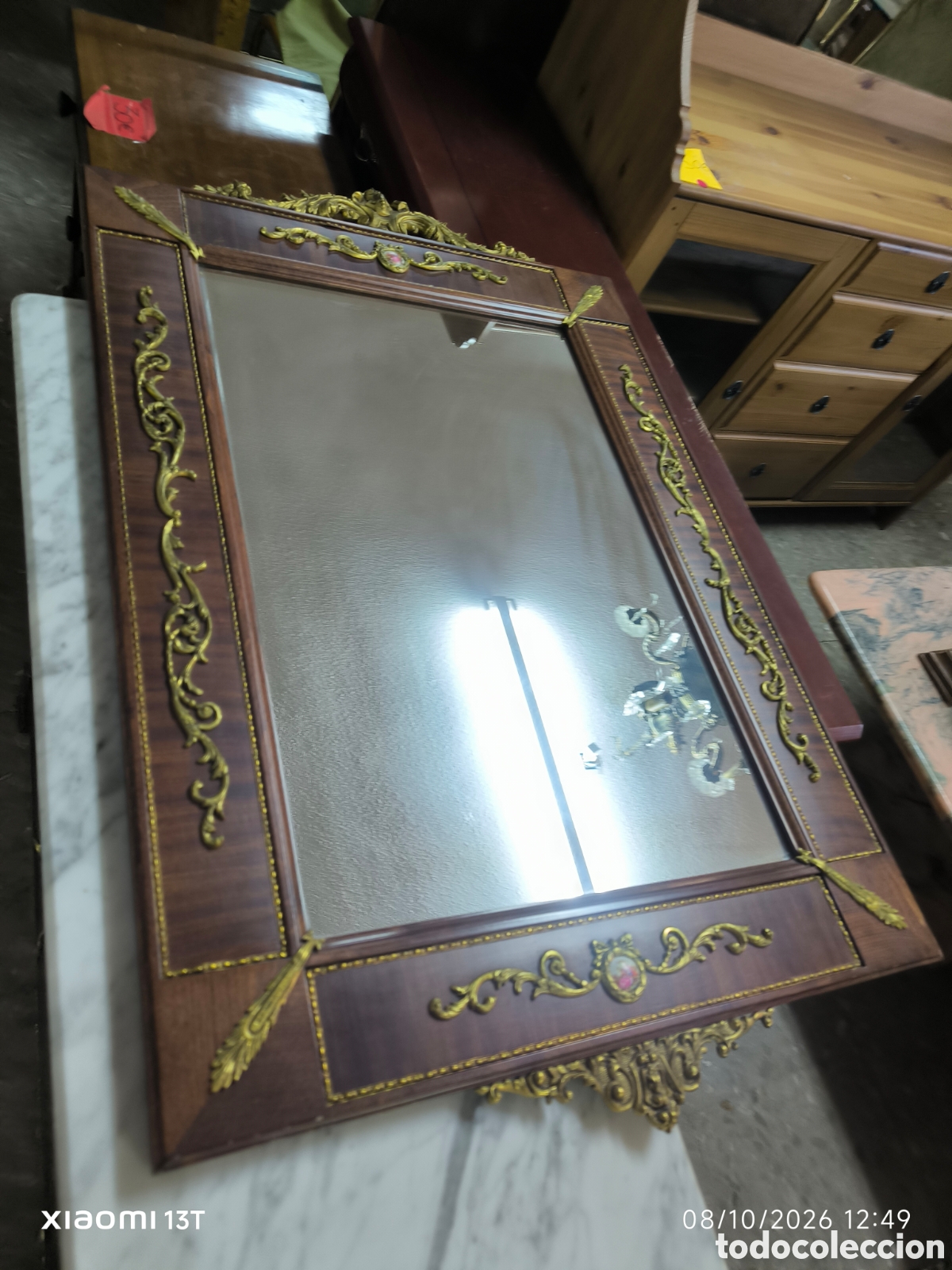Antig&uuml;edades: Mueble con marqueter&iacute;a y espejo - Foto 4