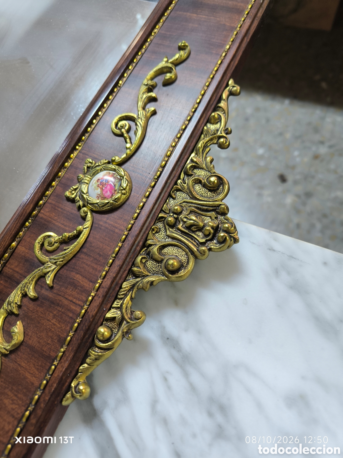 Antig&uuml;edades: Mueble con marqueter&iacute;a y espejo - Foto 5