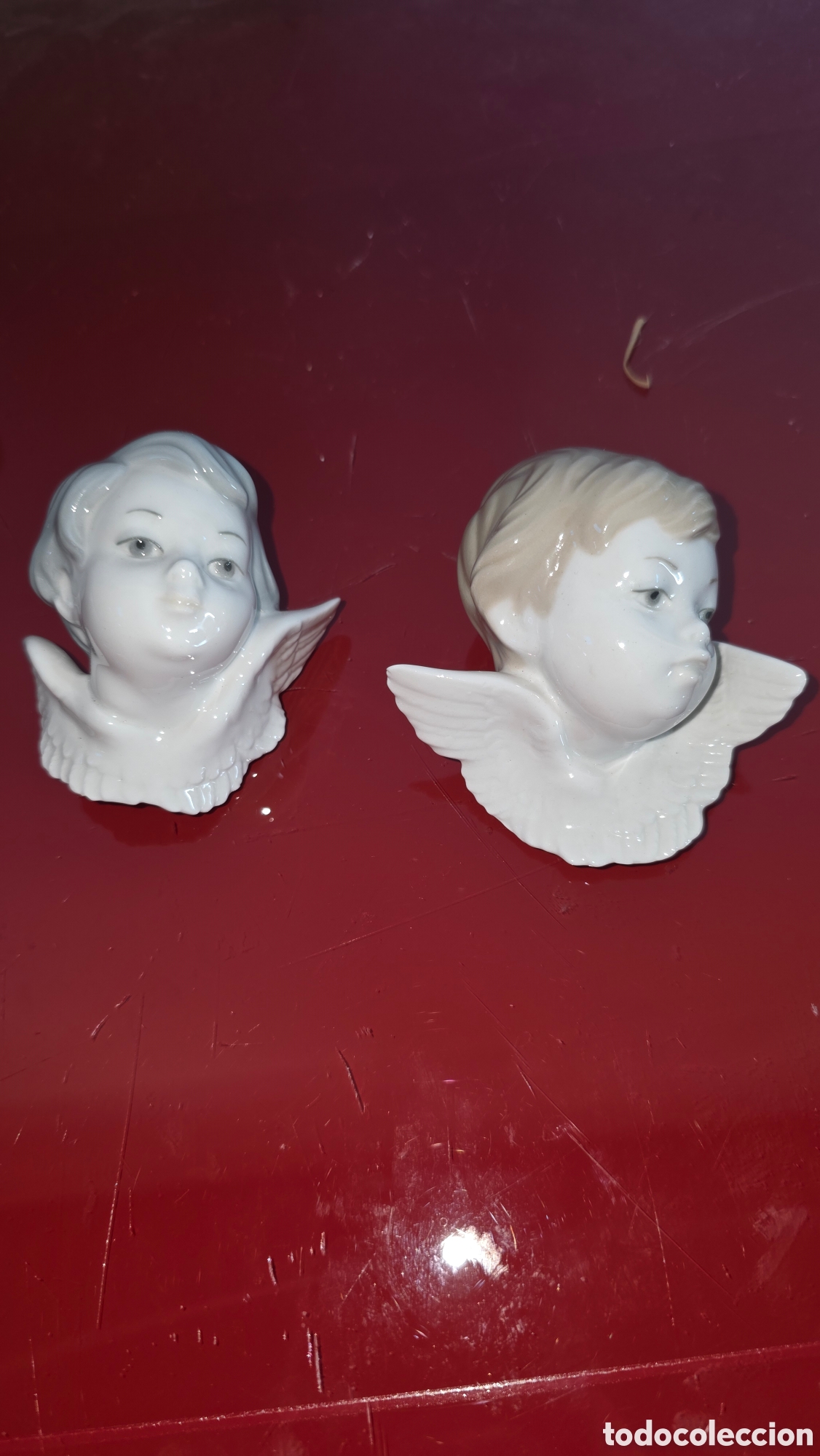Antiguidades: Cabezas angelitos porcelana lladro