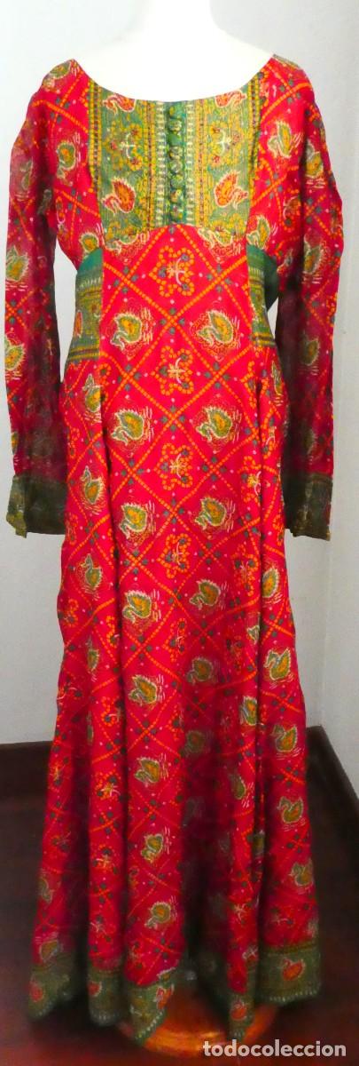 Antig&uuml;edades: ANTIGUO VESTIDO ESTAMPADO - Foto 2