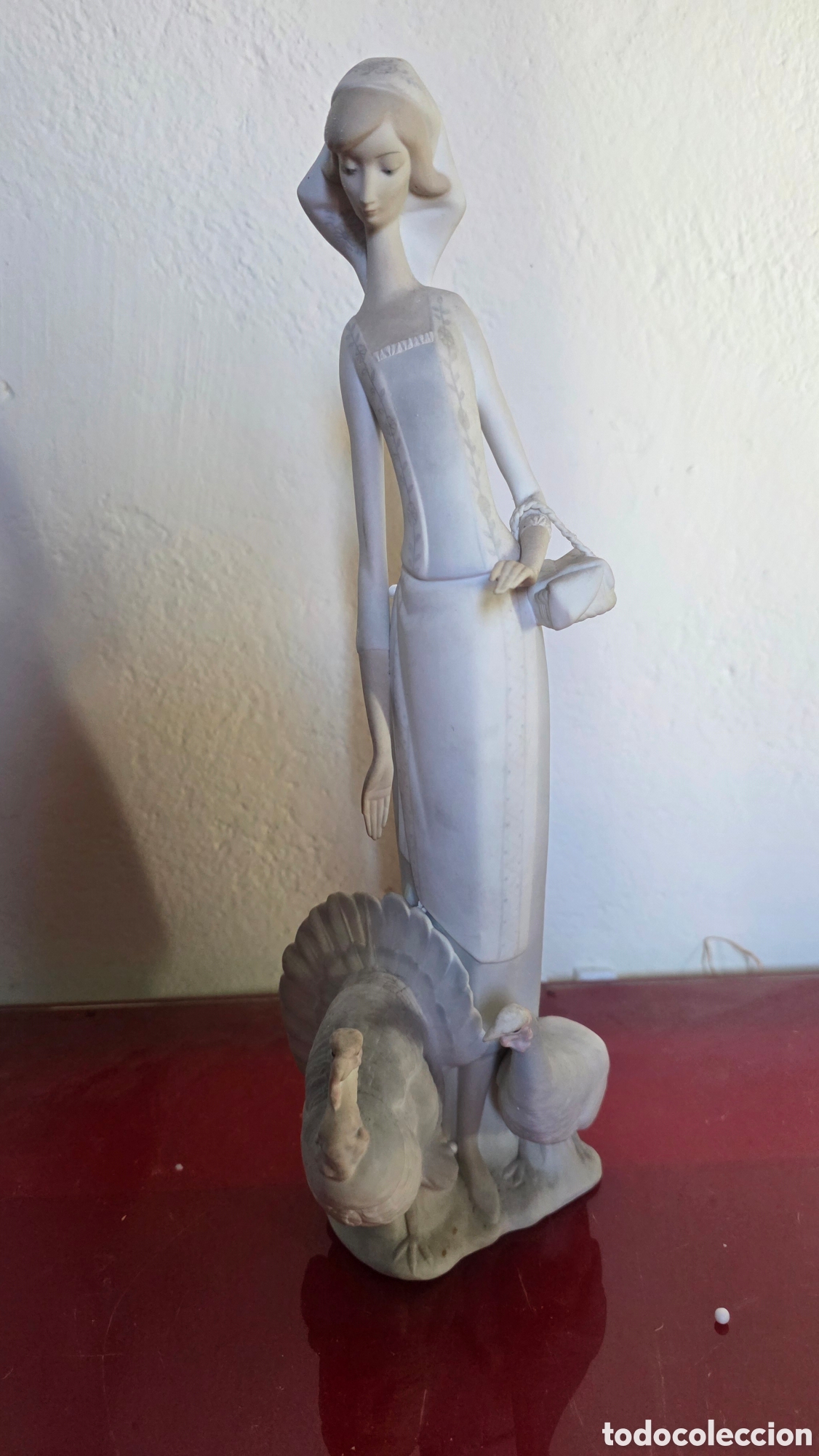 Antiquit&auml;ten: Figura porcelana lladro holandesa con pavos