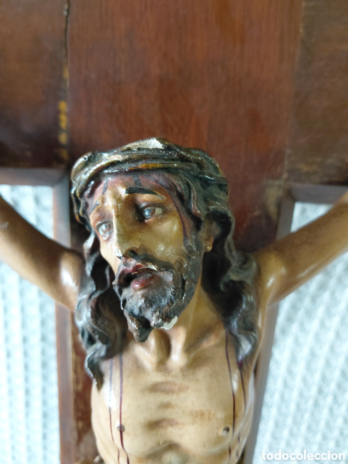 Antig&uuml;edades: Cristo crucificado en estuco policromado - Foto 6