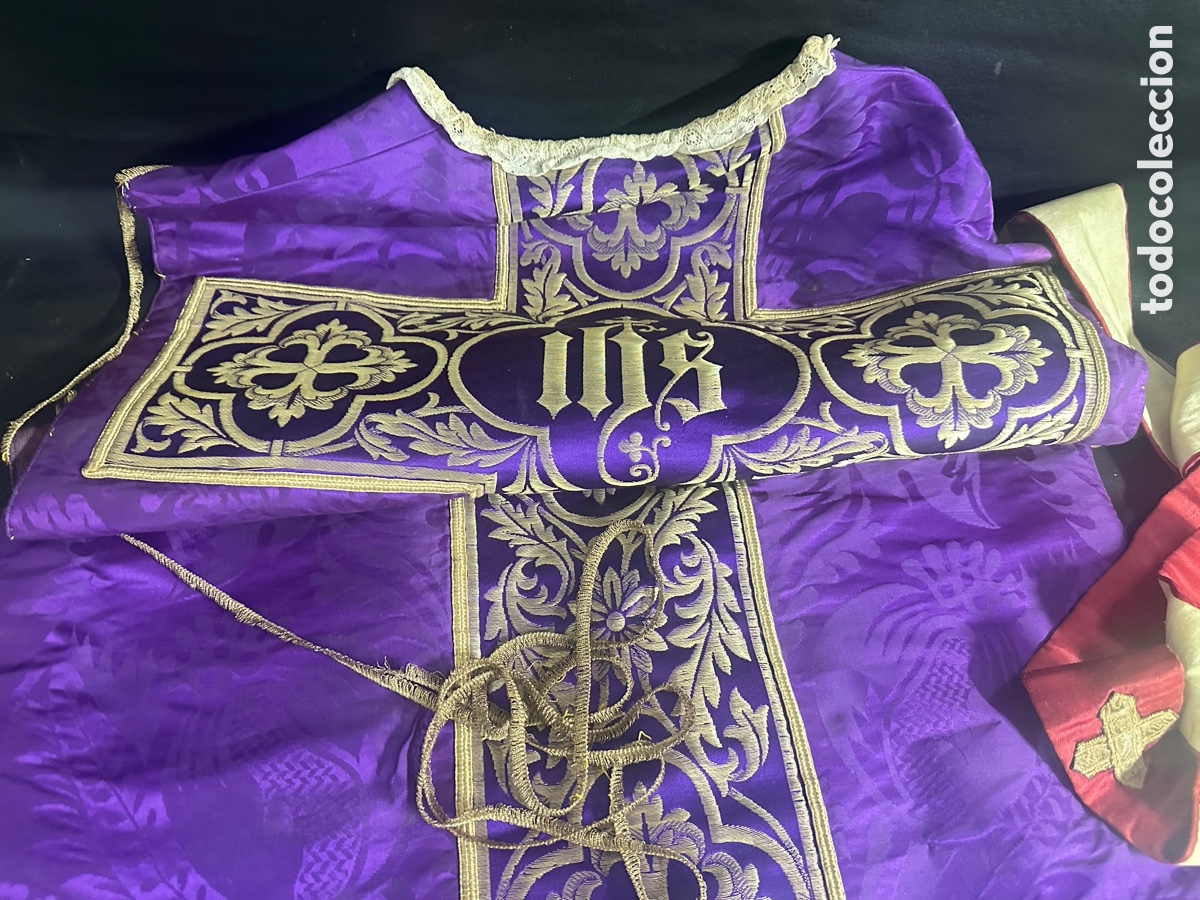 Antig&uuml;edades: Casulla religiosa de seda - Foto 5