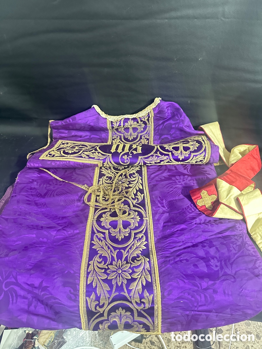 Antig&uuml;edades: Casulla religiosa de seda - Foto 6