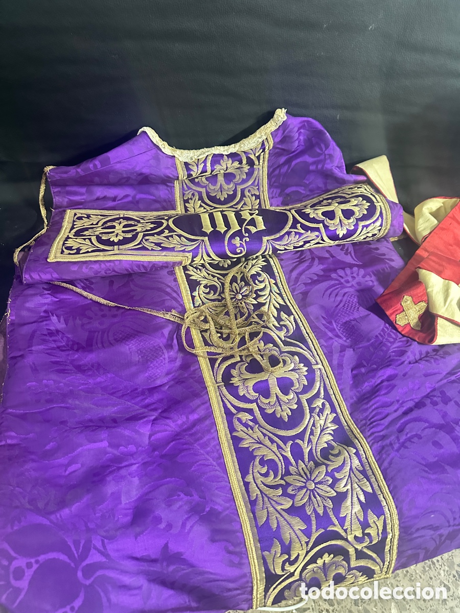Antig&uuml;edades: Casulla religiosa de seda - Foto 7
