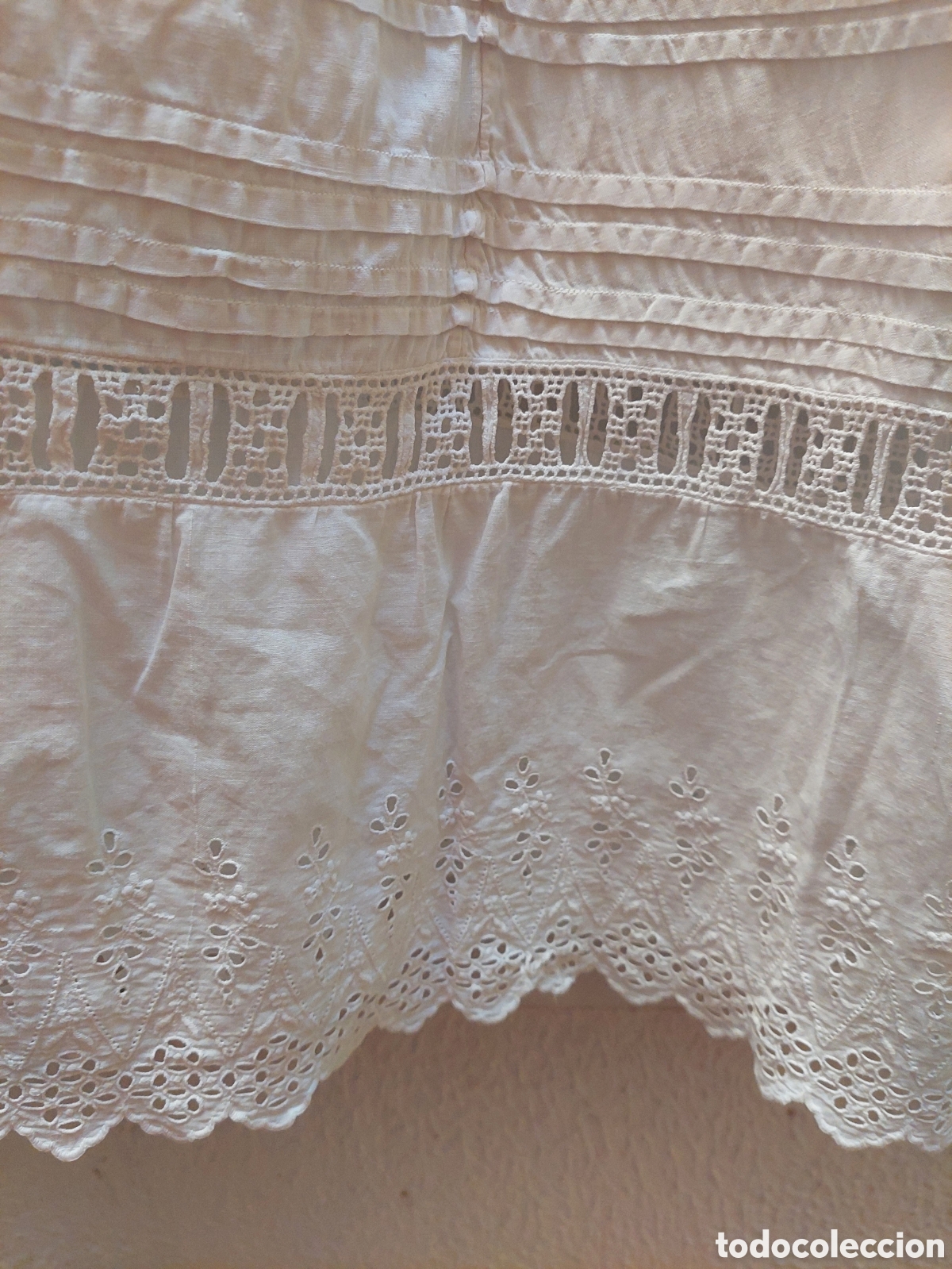 Antig&uuml;edades: Camis&oacute;n antiguo de algod&oacute;n principios s. XX - Foto 3