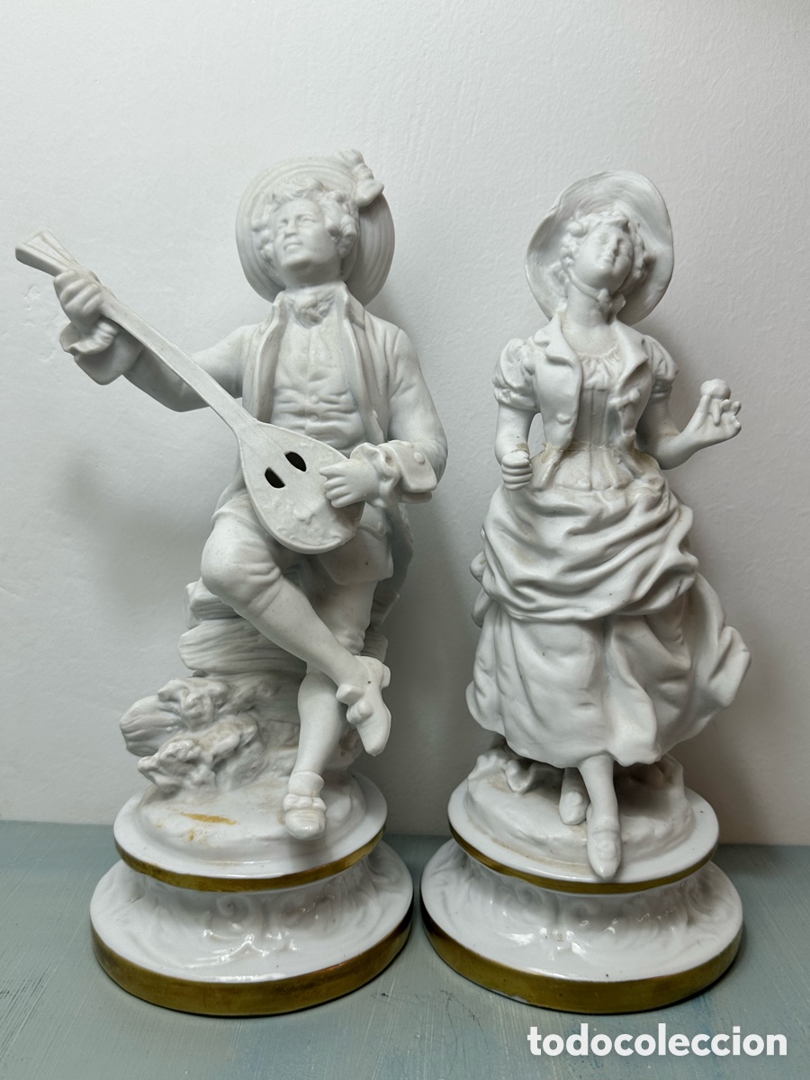 Antig&uuml;edades: PAREJA FIGURAS PORCELANA MARCA FRANCESA EDME SAMSON SXIX