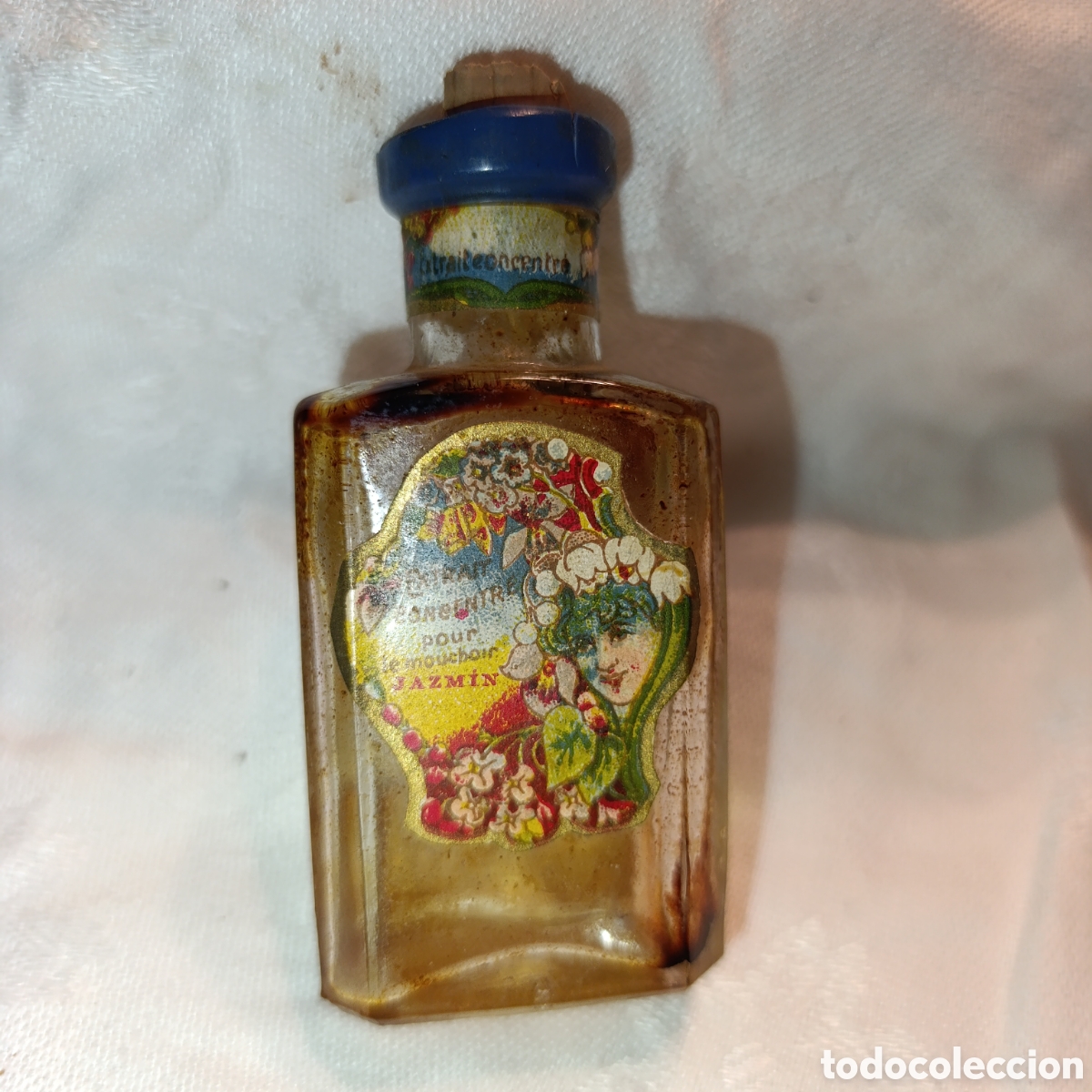 Antig&uuml;edades: Antiguo Frasco de Perfume &rdquo;Extrait Concentr&eacute; pour le mouchoir JAZMIN&rdquo; - Circa 1910 para coleccion.