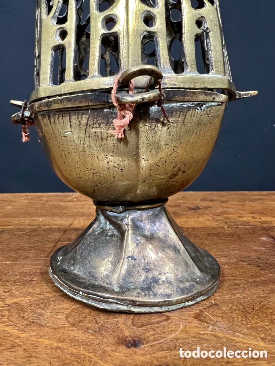 Antig&uuml;edades: Incensario de bronce, S.XVI - Foto 9