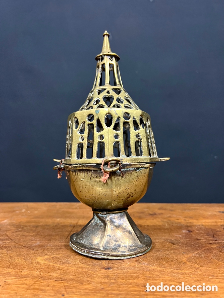 Antig&uuml;edades: Incensario de bronce, S.XVI - Foto 10