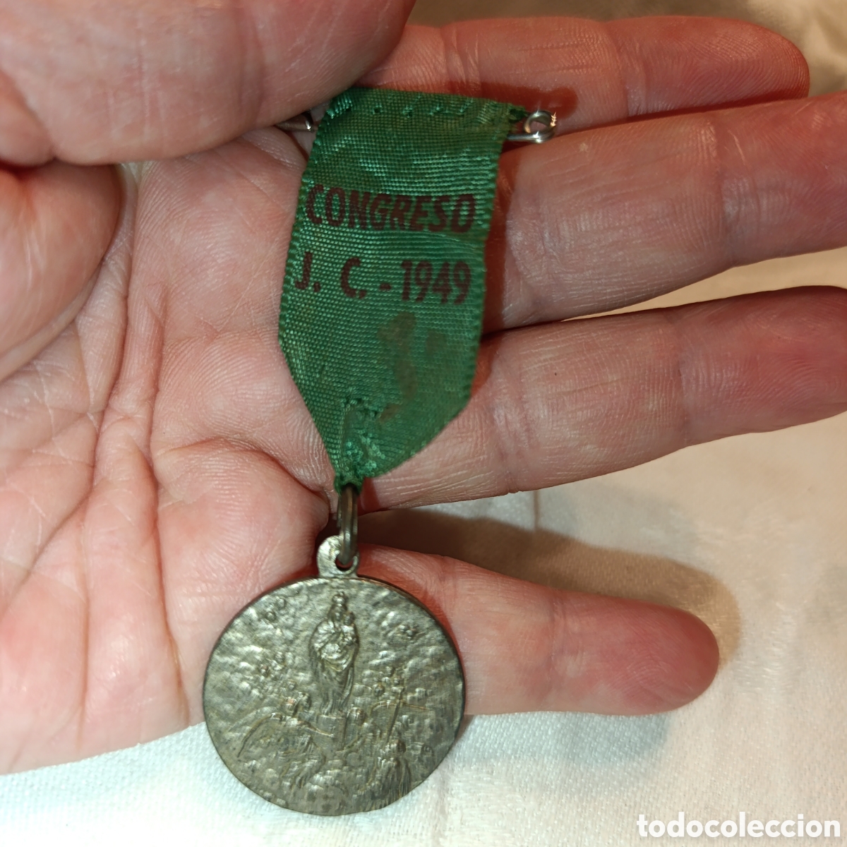 Antig&uuml;edades: Medalla Antigua Congreso Juventudes Cat&oacute;licas 1949 (Con Cinta Original)
