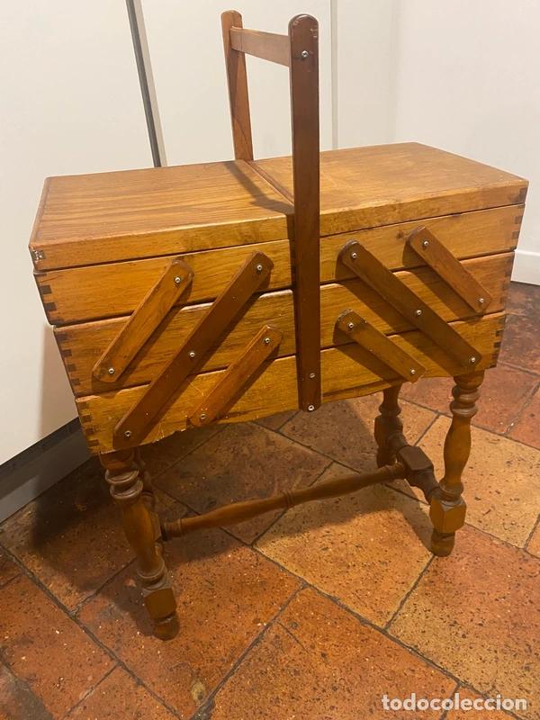 Antiques: bonito costurero frances de madera vintage