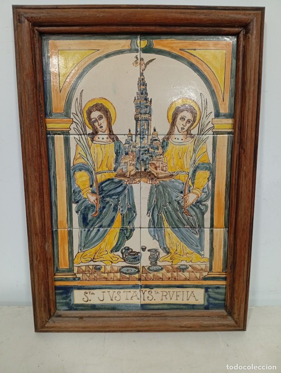 Antig&uuml;edades: Retablo Cer&aacute;mico de Santa Justa y Santa Rufina. Mediados Siglo XX