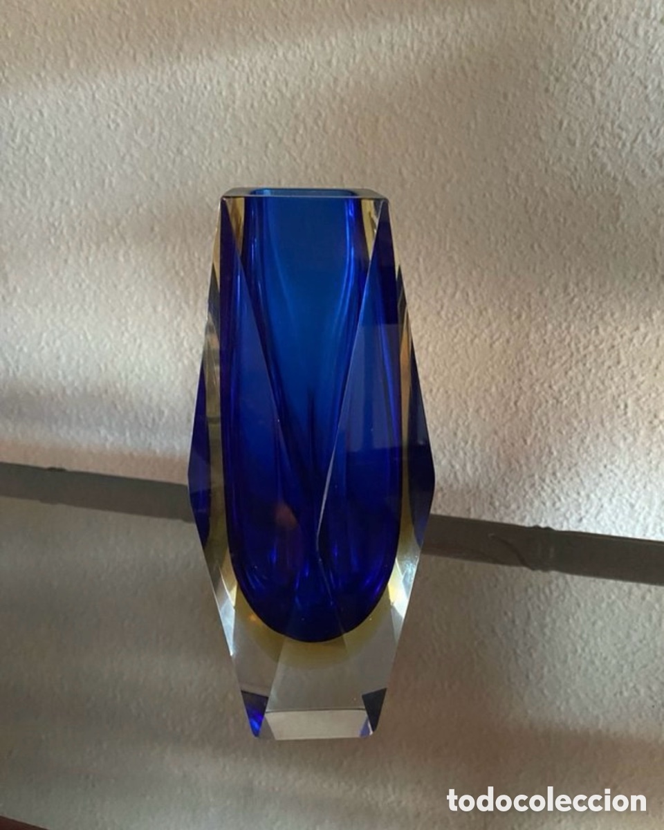 Antiquit&auml;ten: Jarron Murano Facetado Flavio Poli 23 cm